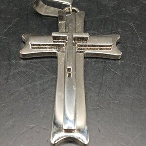 Triple Cross Stainless Steel Cross Pendant by FOSS